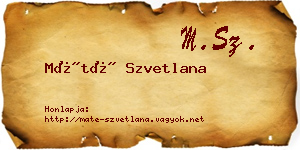 Máté Szvetlana névjegykártya